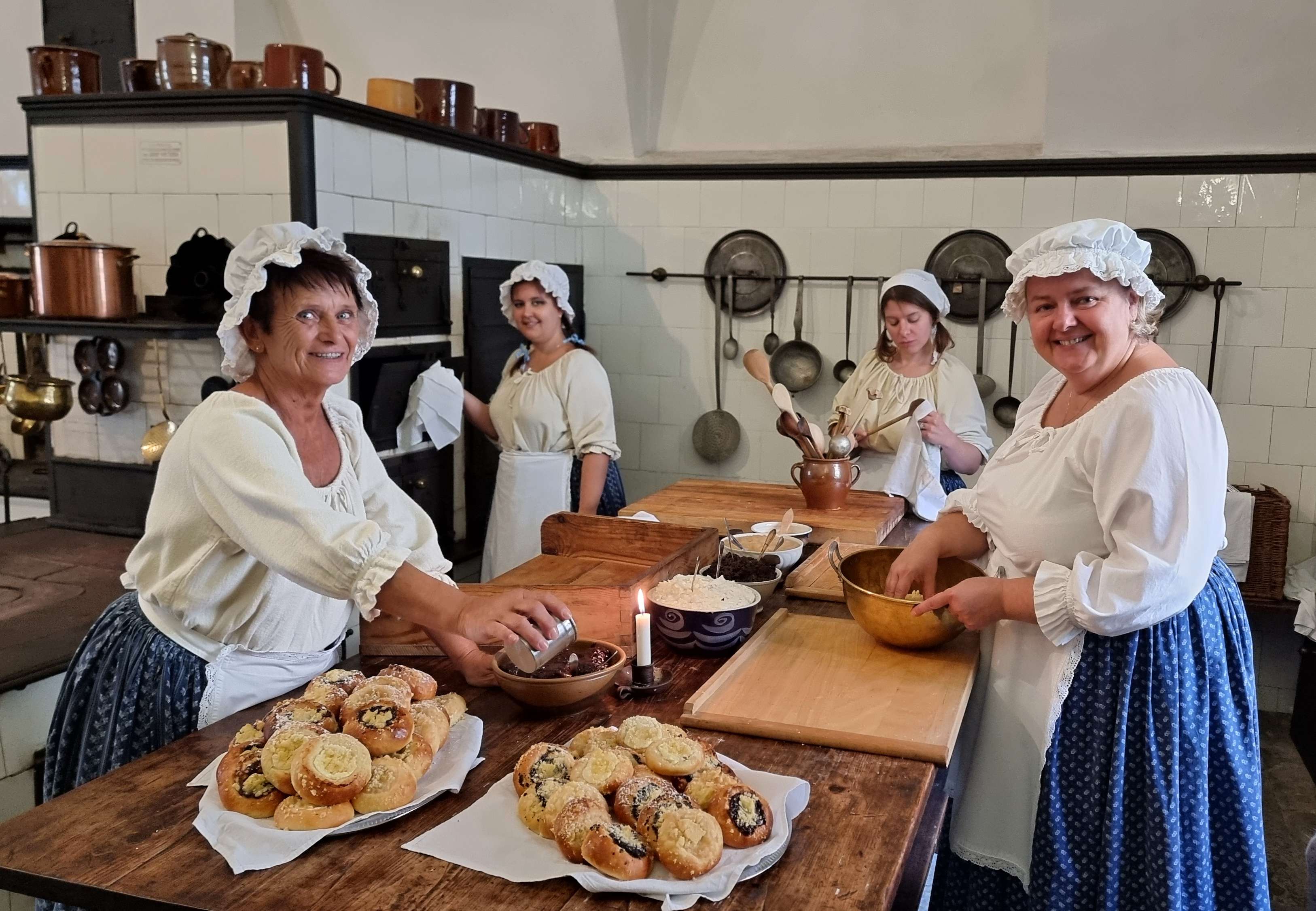 Oživená zámecká kuchyně na zámku Žleby